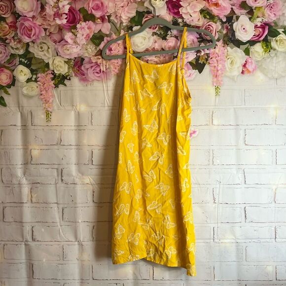 NWT GIRLS XXL 18 ART CLASS YELLOW BUTTERFLY STRAP SUN DRESS - Picture 1 of 12